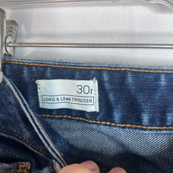GAP Long & Lean Trouser Denim Blue Jeans Flare Size 30R - Picture 7 of 11